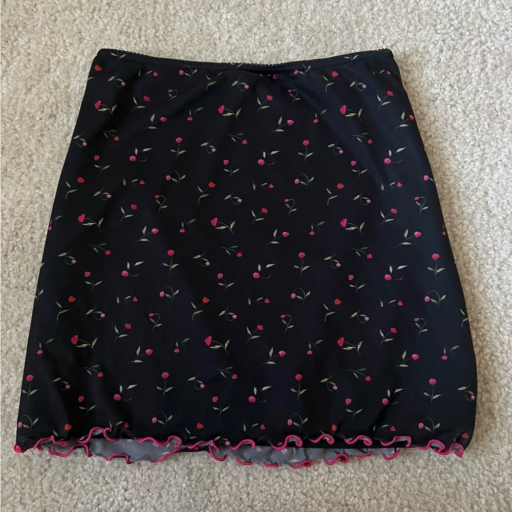 Urban Outfitters floral ruffled midi skirt